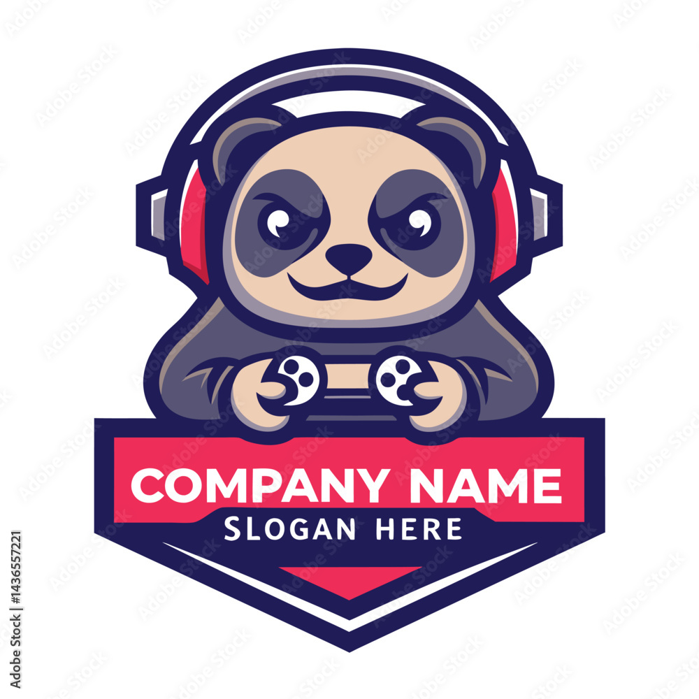 Fototapeta premium Panda gamer logo
