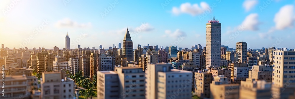 Fototapeta premium 3d animation cairo egypt downtown skyline