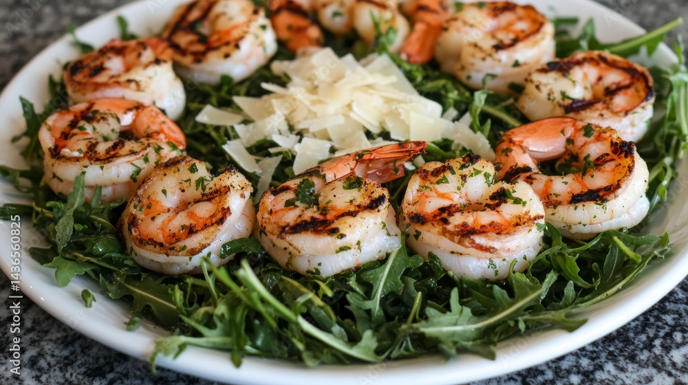 Grilled Shrimp and Arugula Salad with Parmesan Grilled Shrimp and Arugula Salad with Parmesan