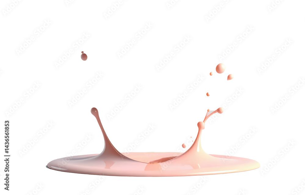 drop vanila pink milk isolated on transparent png