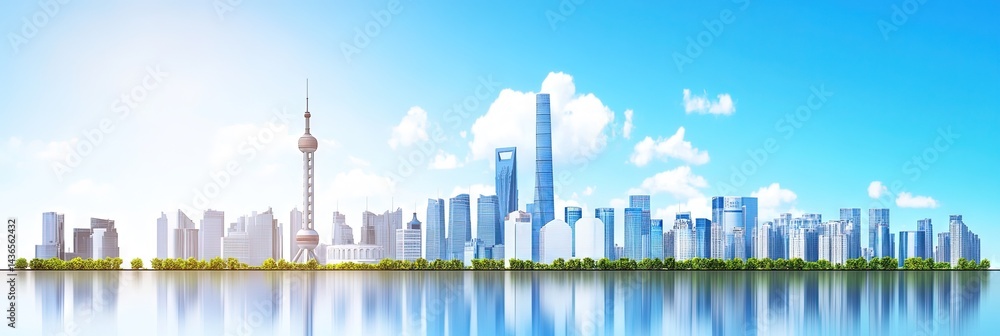 Obraz premium 3D vector shanghai 