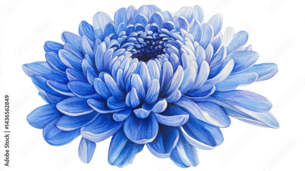 Fototapeta premium Light Blue Chrysanthemum Blossom Close Up