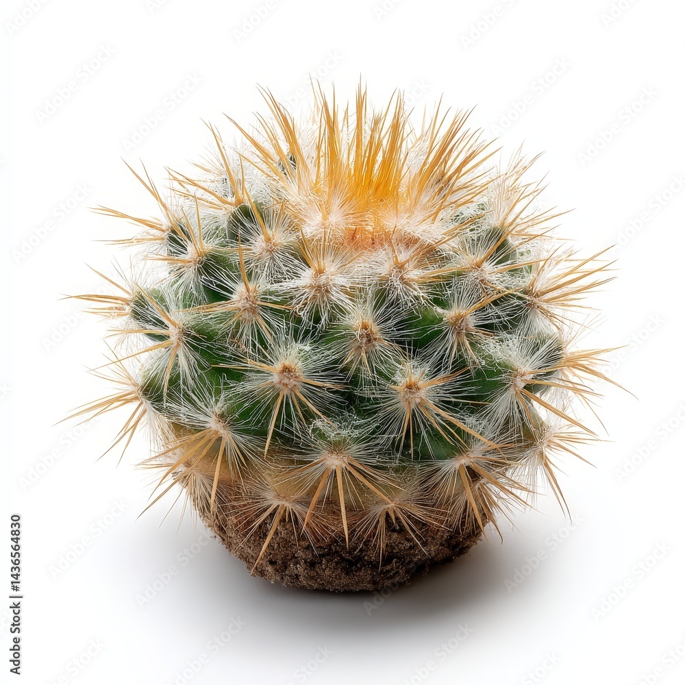 Small Spiny Cactus Isolated on White Background Small Spiny Cactus Isolated on White Background