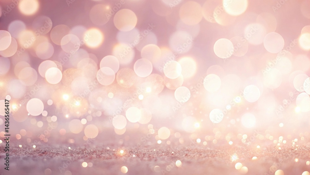 Obraz premium Abstract Sparkling Pink and Gold Glitter Festive Background with Soft Bokeh Lights