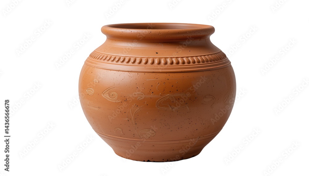 Old clay pot isolated on transparent background Old clay pot isolated on transparent background