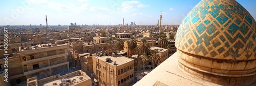 cinematic baghdad iraq downtown skyline 