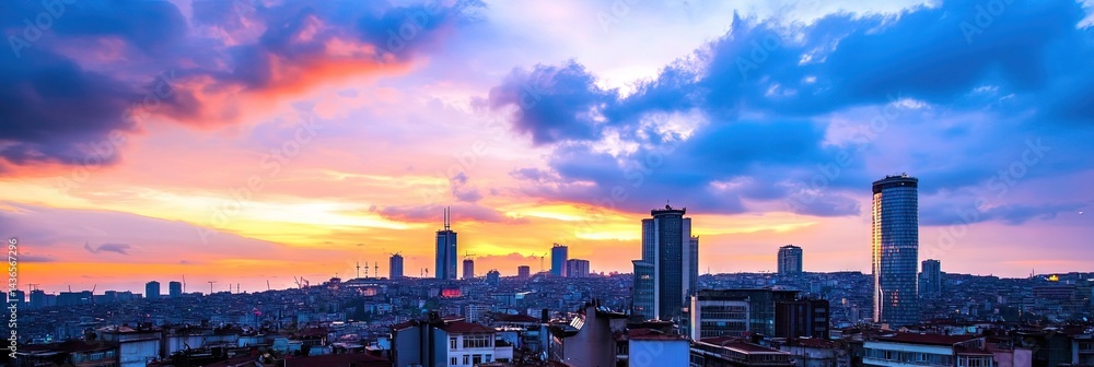 Fototapeta premium cinematic istanbul downtown skyline