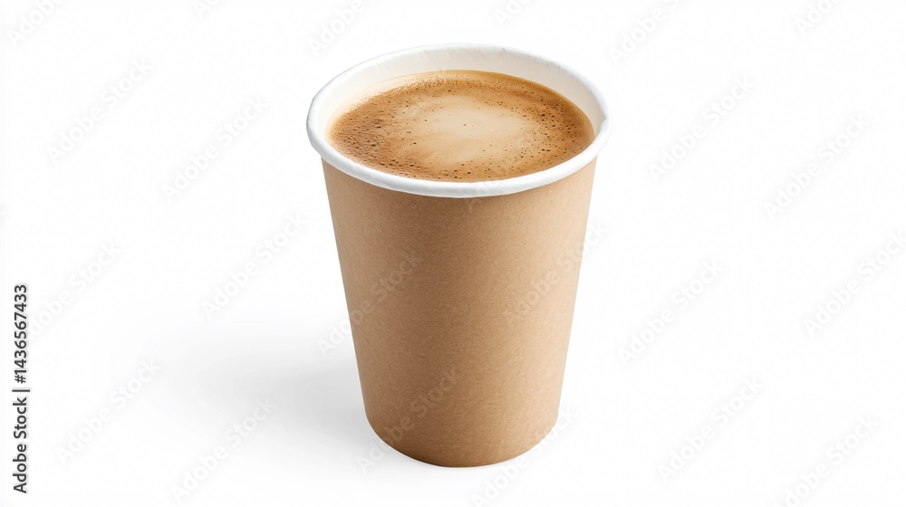 Obraz premium Latte Coffee in Paper Cup from Above, Professional Image for Design Projects