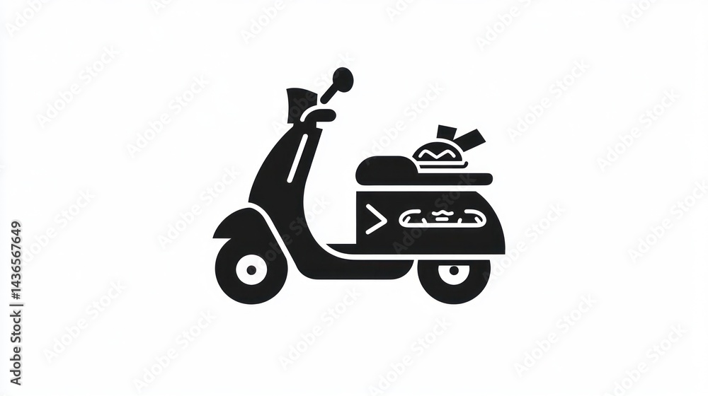 Food Delivery Scooter Illustration (2) Food Delivery Scooter Illustration (2)