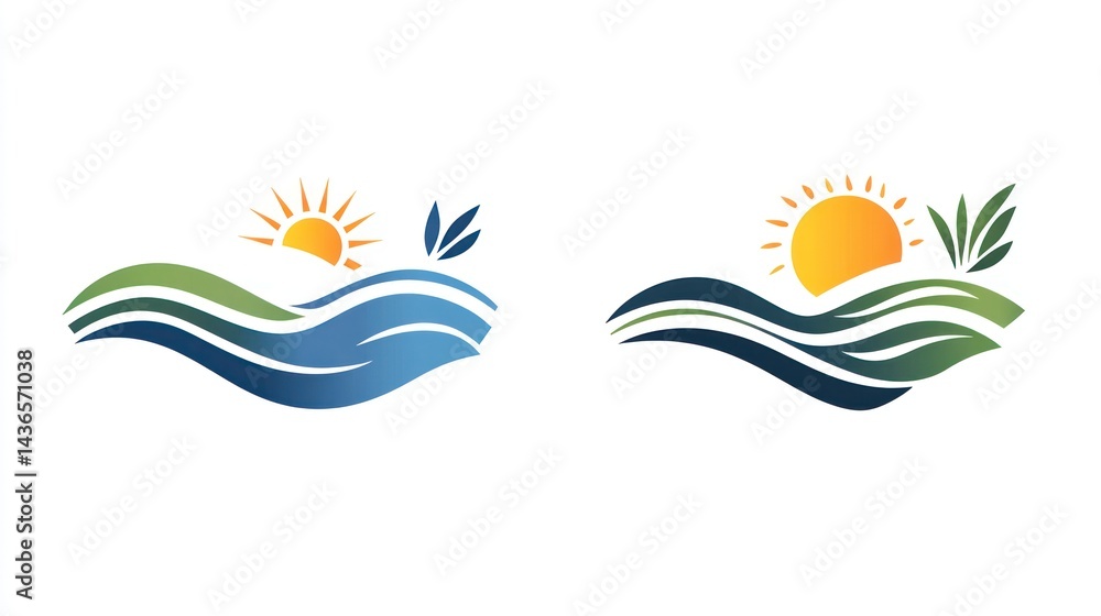 Fototapeta premium Nature Scene Logo Pair