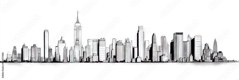 Obraz premium manga new york city downtown skyline 