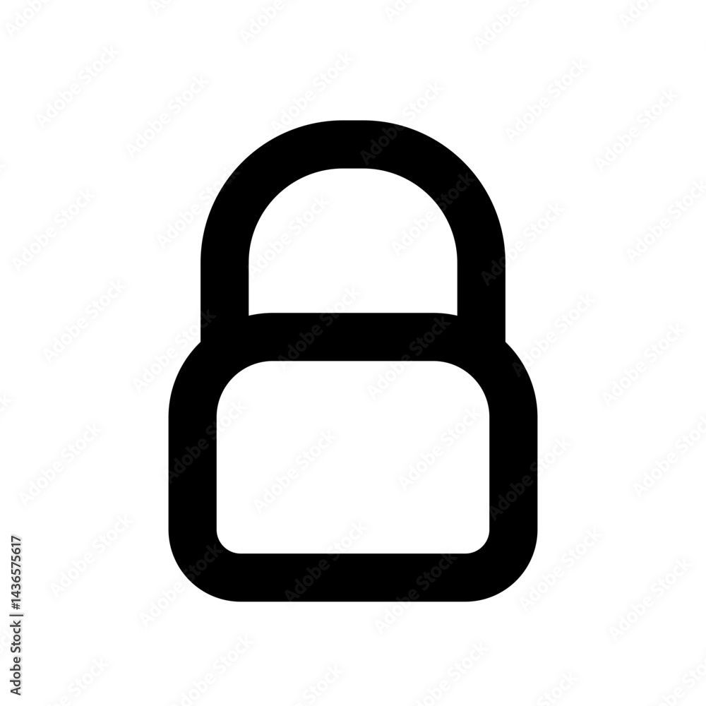 Locked Chain Icon with Padlock Locked Chain Icon with Padlock