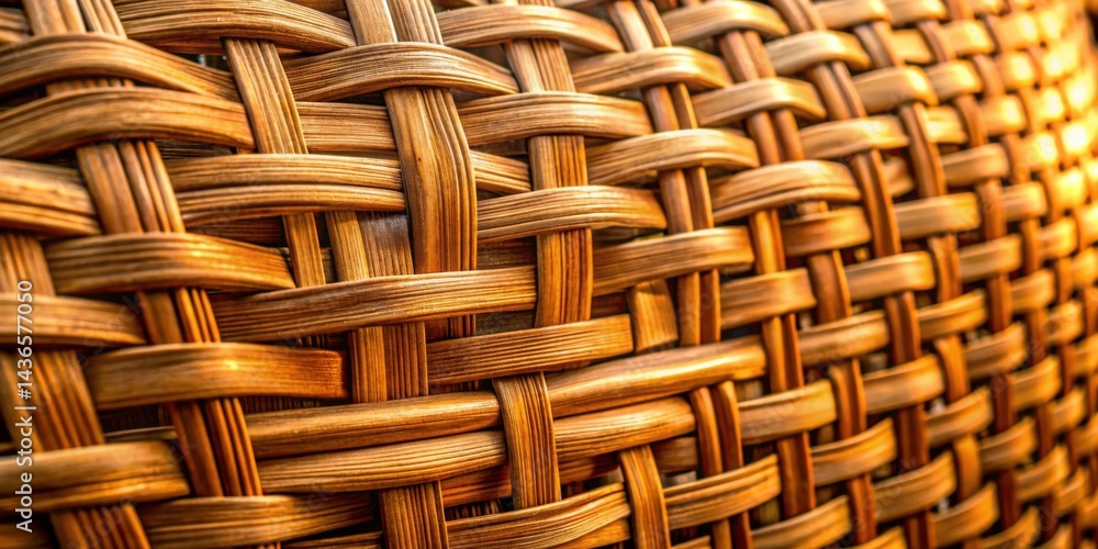 Intricate Woven Texture A Detailed Close-Up of Intertwined Straws, Showing the Craftsmanship and Beauty of Natural Materials