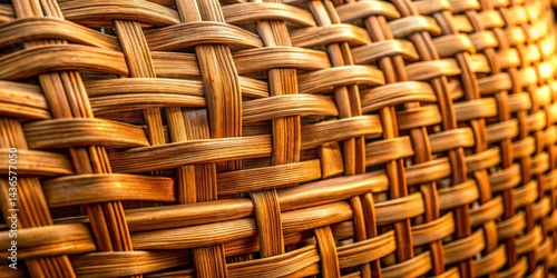 Obraz na płótnie Intricate Woven Texture A Detailed Close-Up of Intertwined Straws, Showing the Craftsmanship and Beauty of Natural Materials w salonie