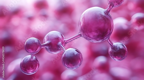 Abstract Molecular Structure Purple Spheres Bonds