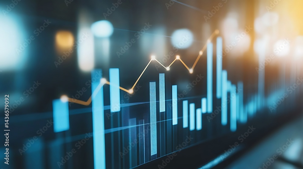 Business chart visualization showing success measurement and return analysis from market trend picture Business chart visualization showing success measurement and return analysis from market trend picture