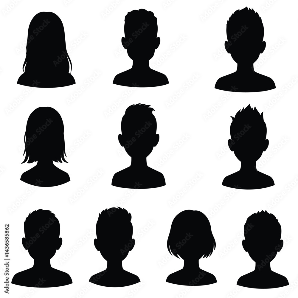 Modern Duo Silhouettes: Minimalist Man & Woman Flat Vector Set for Contemporary Designs Modern Duo Silhouettes: Minimalist Man & Woman Flat Vector Set for Contemporary Designs
