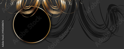 New elegant jewelry stylish Christmas gold design black background abstract shiny color golden