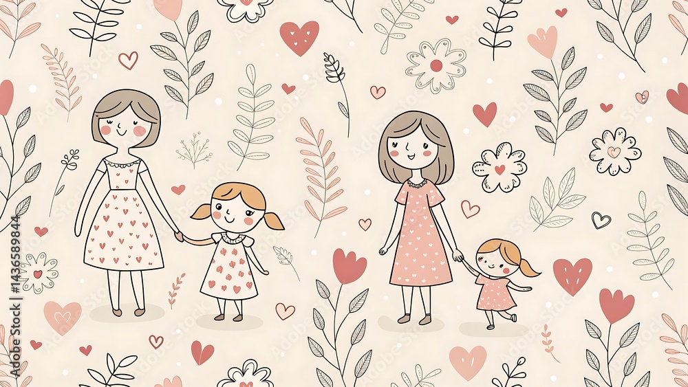 vector illustration of a family for mothers day vector illustration of a family for mothers day