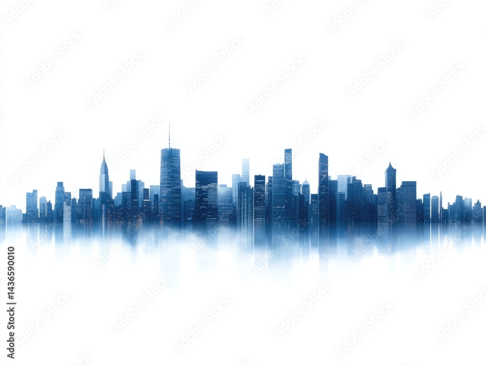 Fototapeta premium City skyline silhouette at dawn