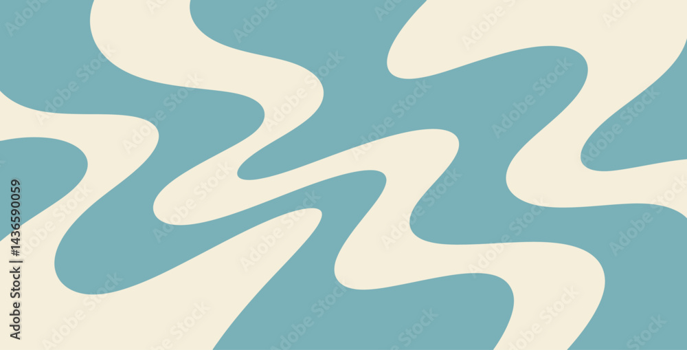 Retro Wavy Pattern In Blue And Beige Color Palette Seamless Trendy Background Vector Illustration Great For Wallpaper Or Fabric Design Retro Wavy Pattern In Blue And Beige Color Palette Seamless Trendy Background Vector Illustration Great For Wallpaper Or Fabric Design