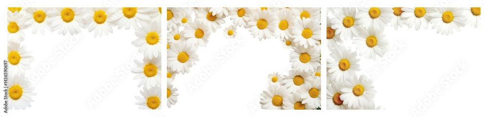 Obraz premium PNG Daisy floral alphabet letters, element set on transparent background