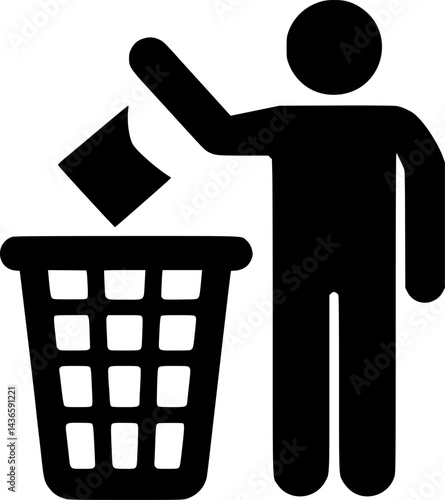 Person Throwing Away Trash in a Waste Bin