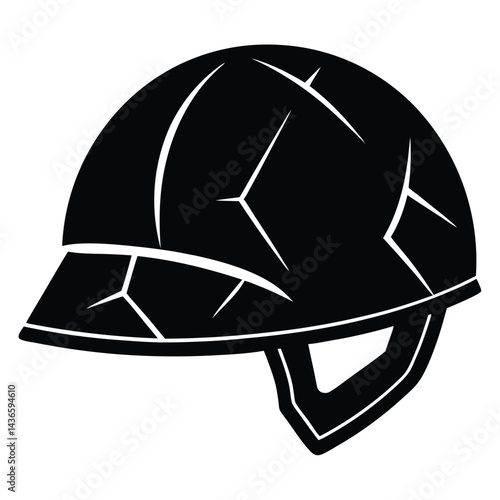 Photography Helmet With Cracked Visor Battle Worn Vector