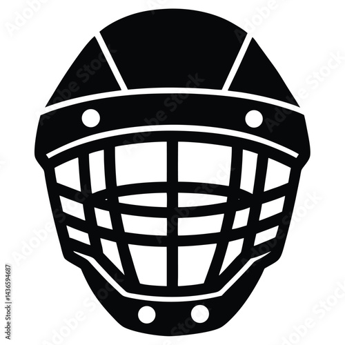 Photography Ice Hockey Helmet With Face Cage Minimal Vector