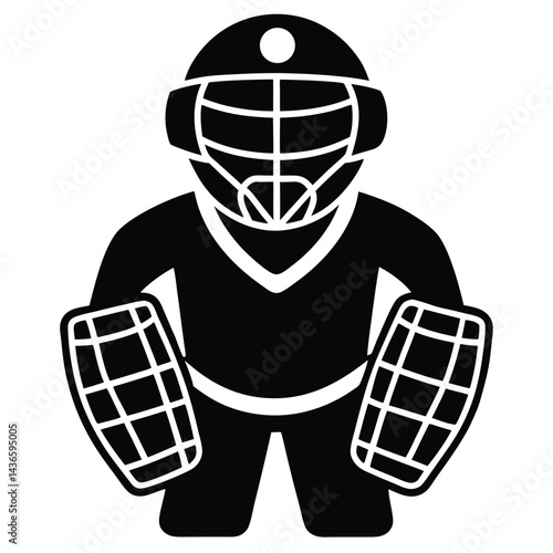 Canvas Print Cute Goalie Catcher Isolated Vector Illustration