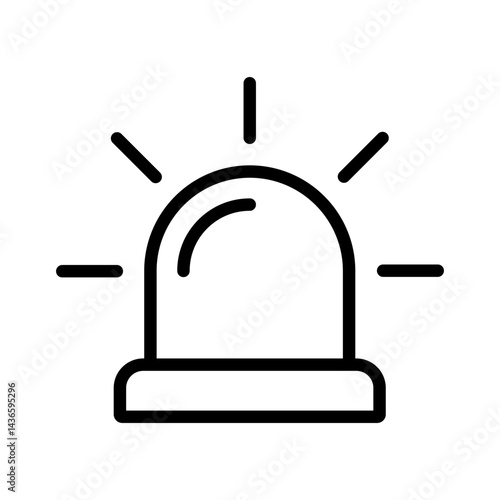 Siren line icon, outline icon style, linear pictogram icon, fire siren icon.