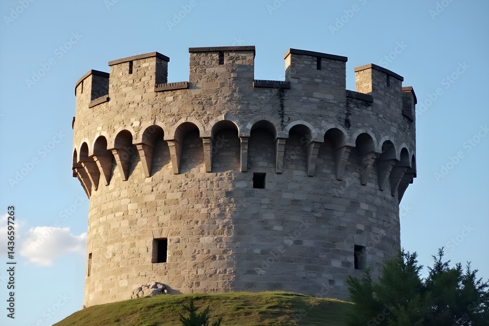 Historic Castle Turret with Arrow Slits for Defense Historic Castle Turret with Arrow Slits for Defense