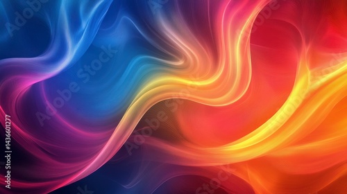 Wallpaper Mural Abstract vibrant swirls of blue, orange, and red colors creating a dynamic, flowing design. Torontodigital.ca