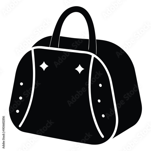 vector illustration of cute hockey bag