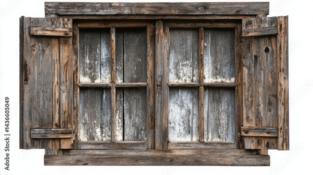 Weathered Wooden Window with Gray and Brown Paint Rustic Vintage Design Weathered Wooden Window with Gray and Brown Paint Rustic Vintage Design