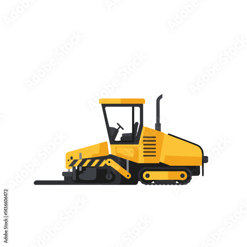 Asphalt paver icon for road construction projects and heavy machinery rentals