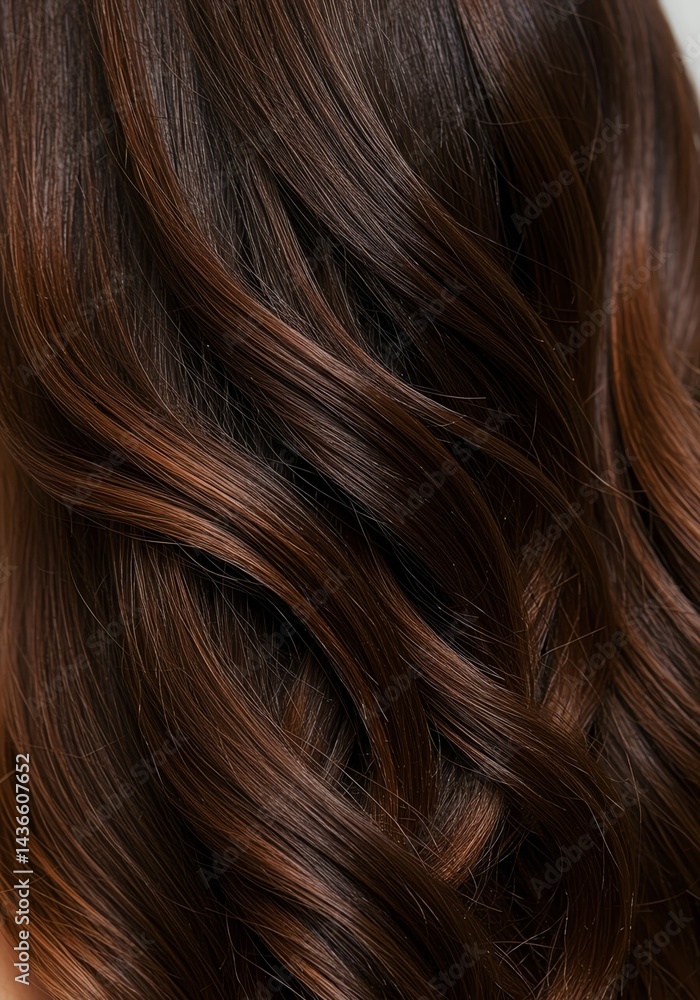 Wavy Brunette Hair with Highlights Close-up Wavy Brunette Hair with Highlights Close-up