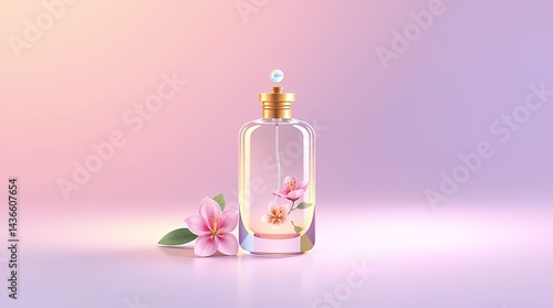 Crystal perfume atomizer floral accents elegant fragrance stock content