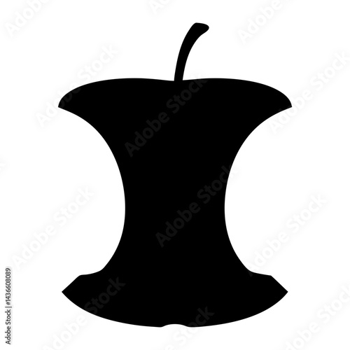 Silhouette of an apple core, a stark reminder of what once was