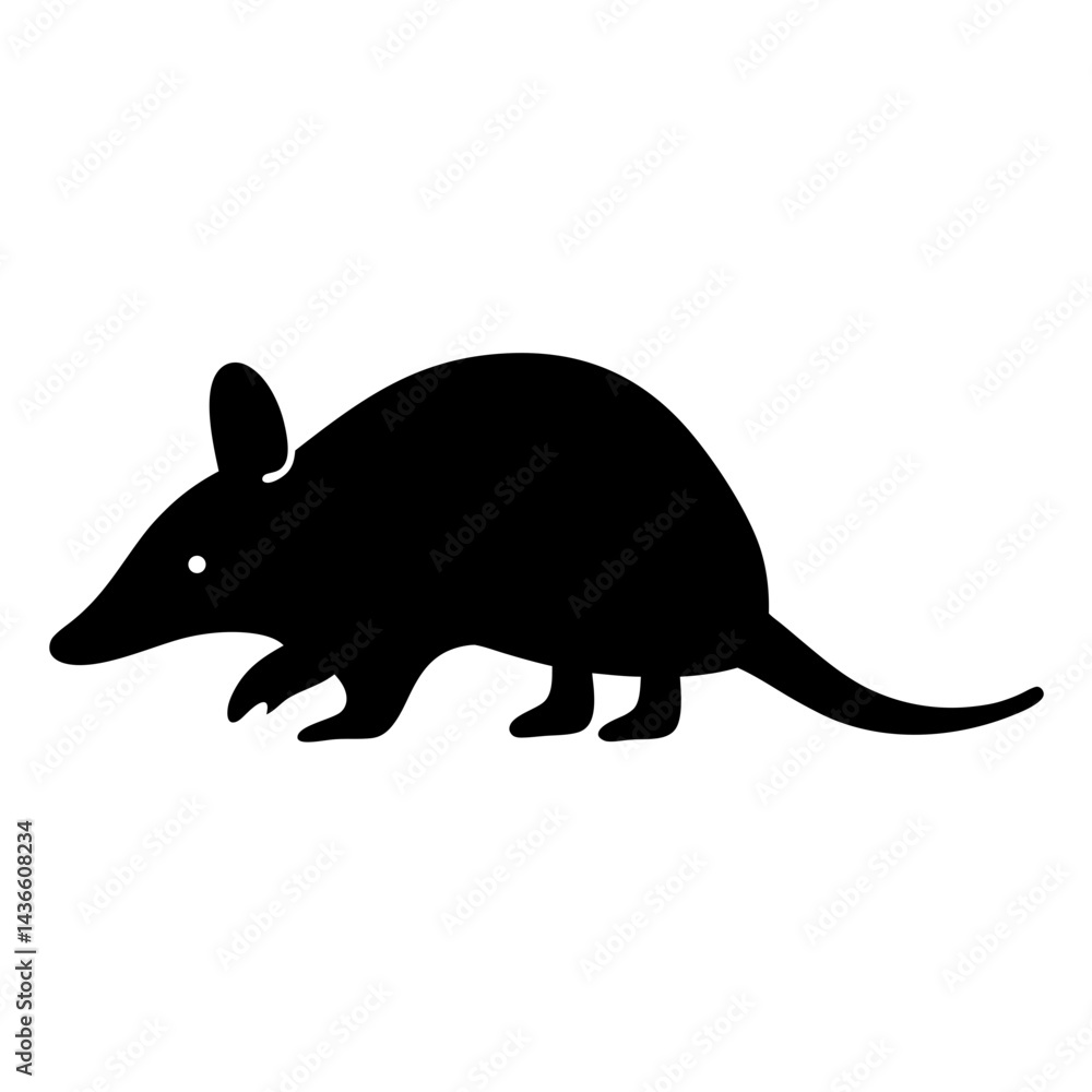 Obraz premium Stylized depiction of an Armadillo in a simplistic black silhouette image
