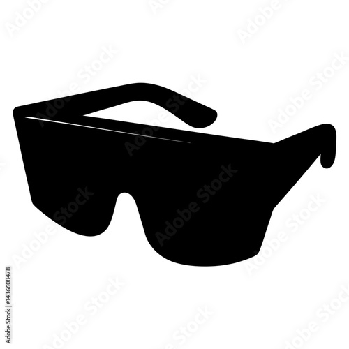 Silhouette of fashionable dark sunglasses, representing eye protection and summer style