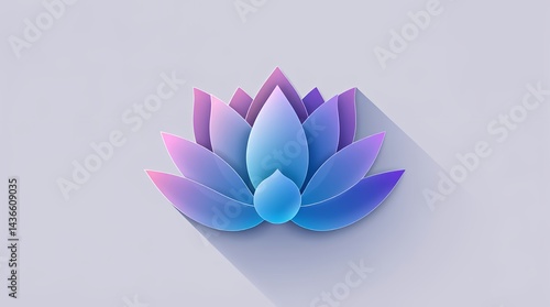 Minimal single line drawing of a blooming lotus flower simple and elegant design