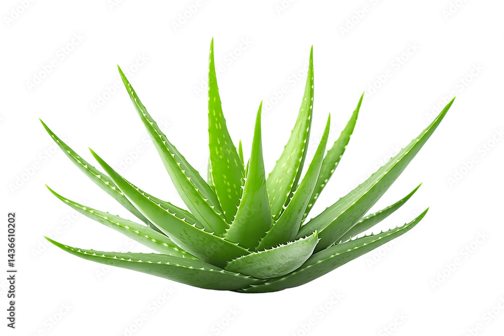 Fototapeta premium Thick aloe leaves with glossy texture