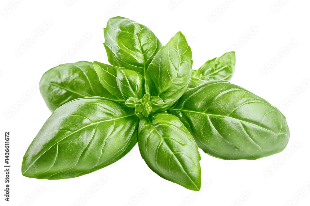 Fototapeta premium Bright green basil with compact growth