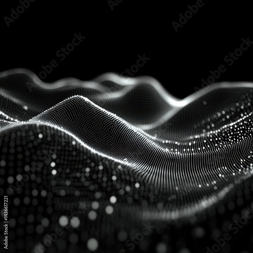 Abstract digital background of points and lines. Glowing grey plexus. Big data. Network or connection. Abstract technology science background. 3d vector illustration