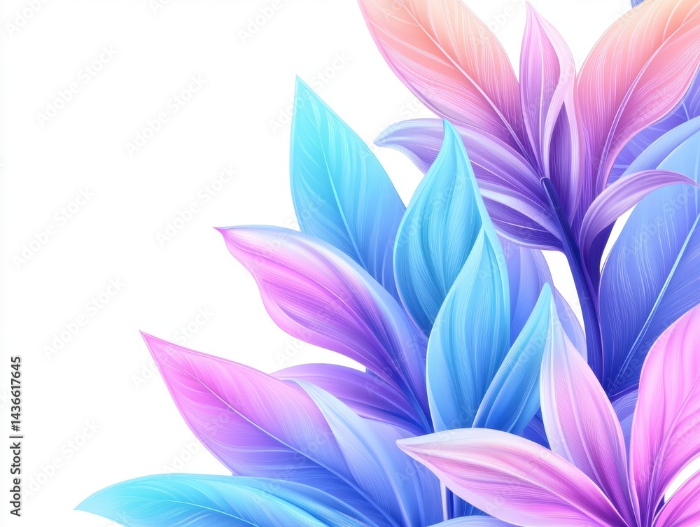 Fototapeta premium Vibrant Pastel Leaves