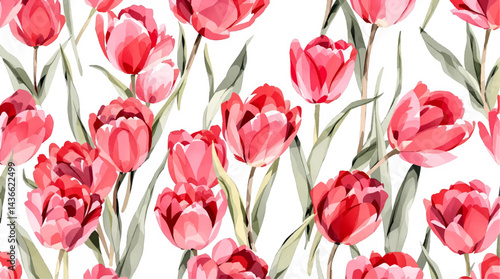 Seamless Watercolor Flower Background Pattern