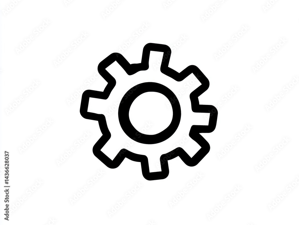 Simple gear icon on plain background Simple gear icon on plain background