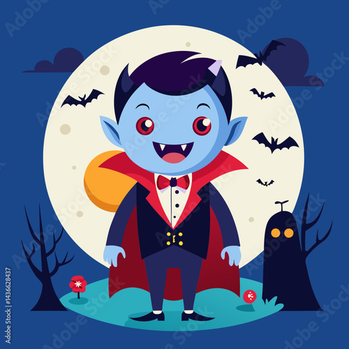 Horror Cartoon Character Vector Illustration – Scary Halloween Monster Artwork


