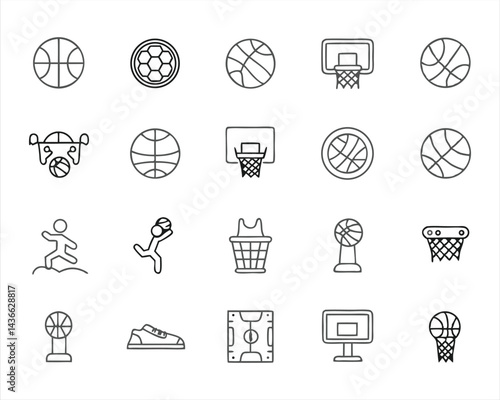 Basketball icon set